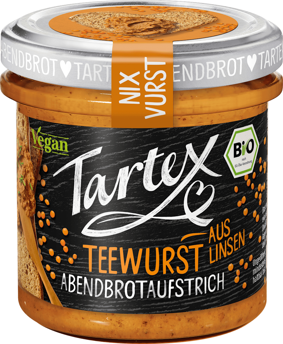 Tartex Aufstrich, Nix Vurst Teewurst aus Linsen, 135 g dauerhaft ...