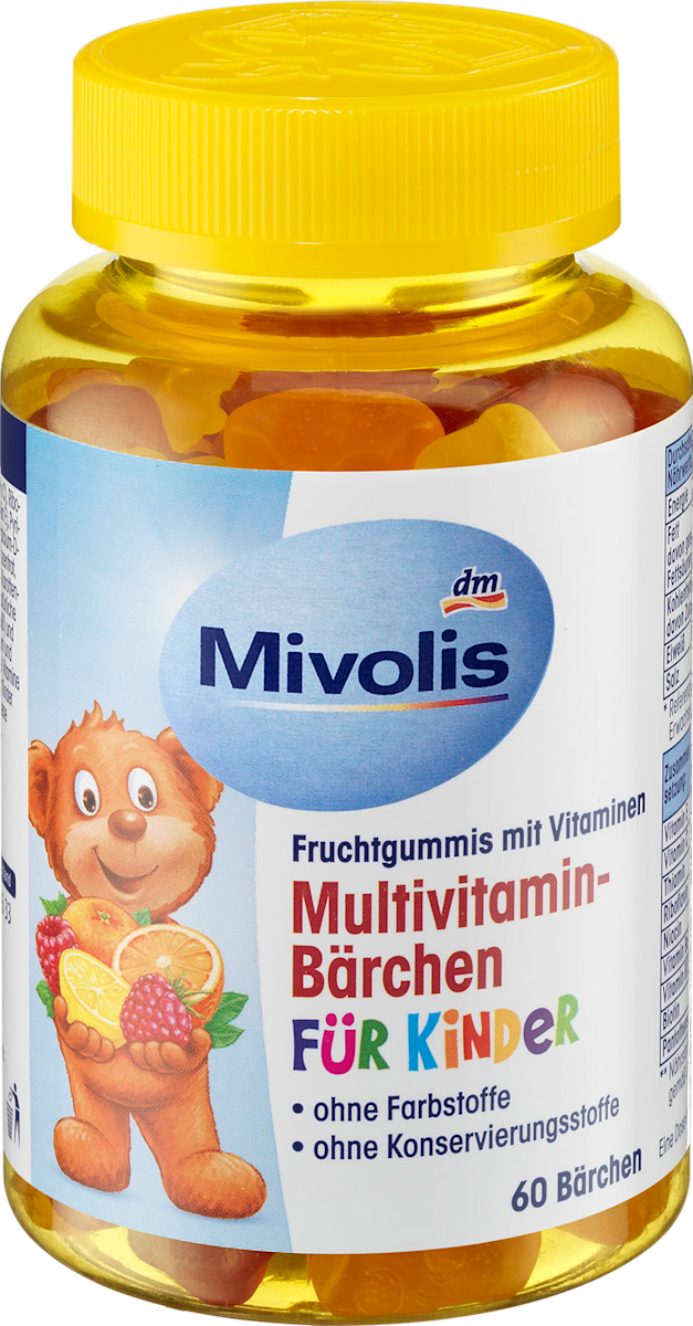 Multivitamin-Bärchen für Kinder, Fruchtgummis, 60 St., 120 g