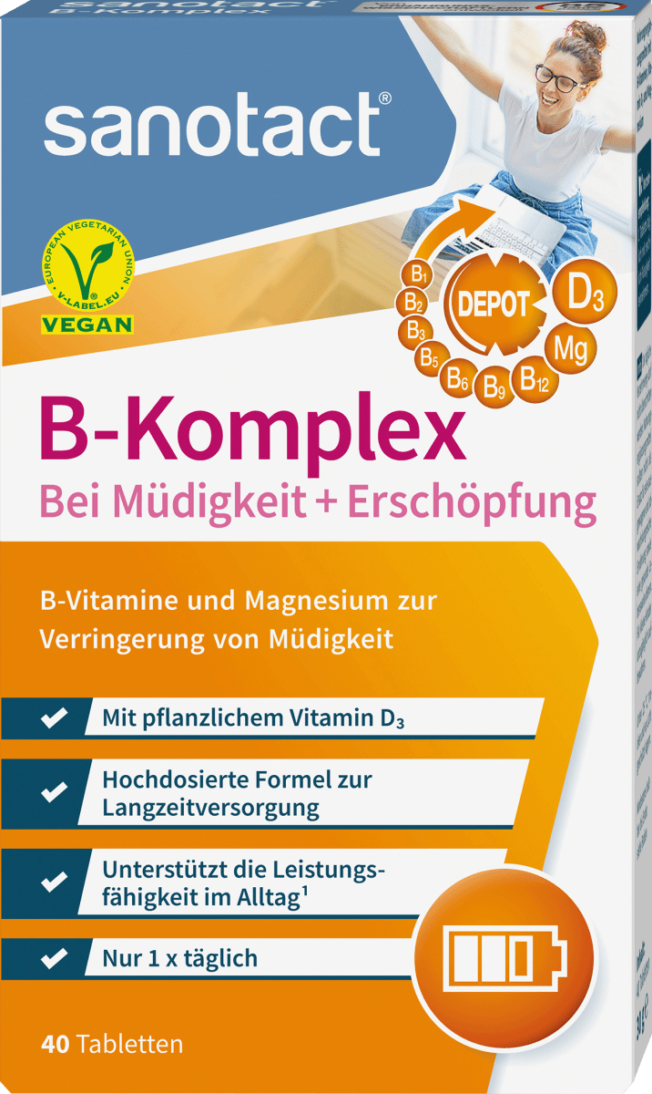 sanotact Vitamin BKomplex bei Müdigkeit+Erschöpfung 40St., 30 g