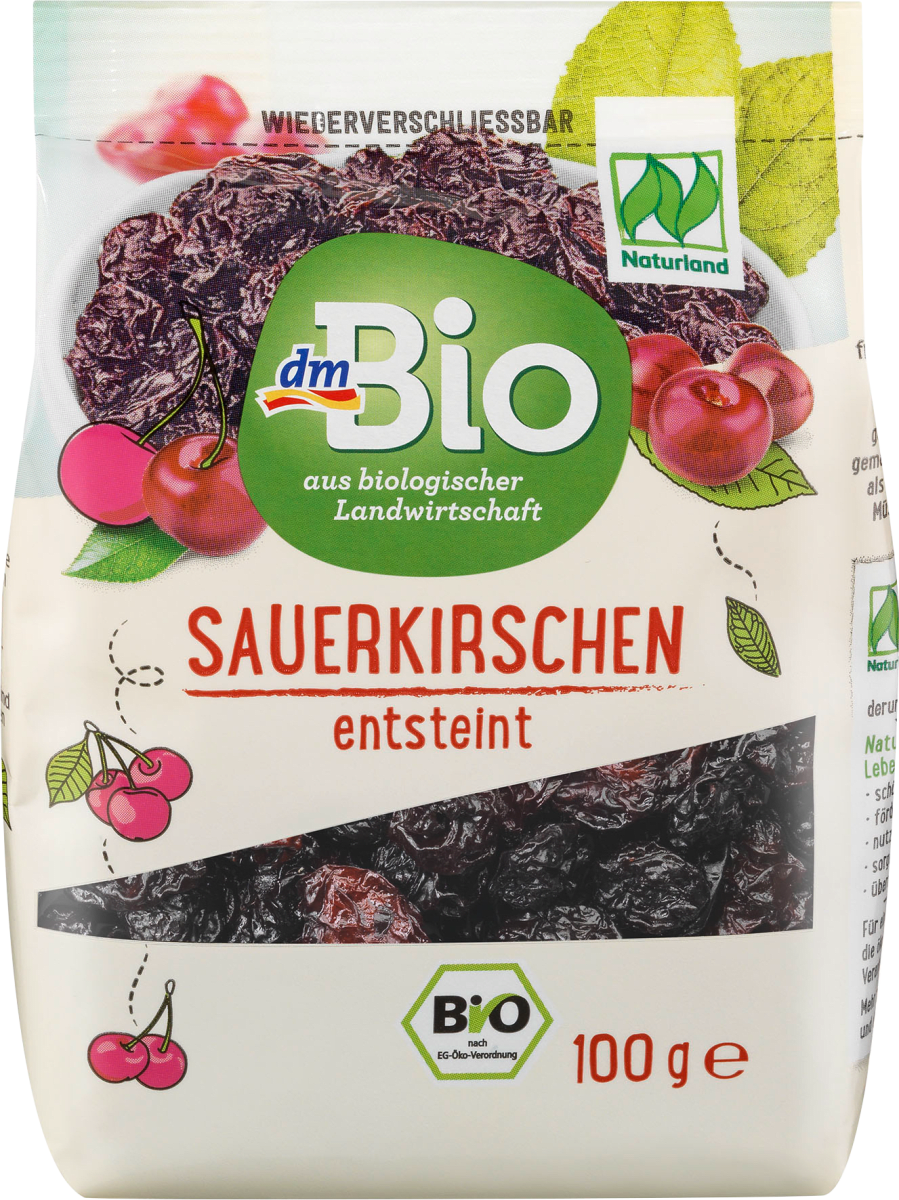 dmBio Trockenobst Sauerkirschen, entsteint, Naturland, 100 g dauerhaft ...
