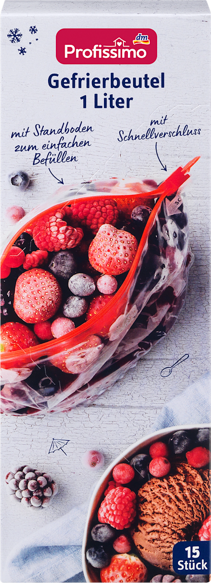 Gefrierbeutel 1 l mit Schnellverschluss, 15 St