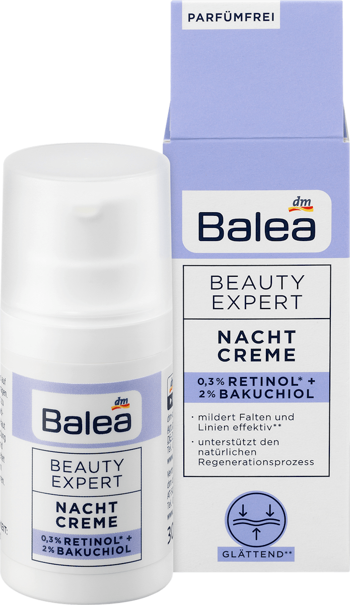 Balea Beauty Expert Nachtcreme 0 3 Retinol 2 Bakuchiol 30 Ml Dauerhaft Gunstig Online Kaufen Dm De