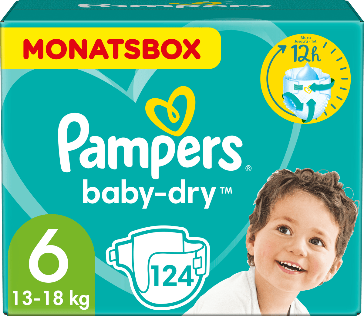 Windeln Baby Dry Gr. 6 Extra Large (13-18 kg), Monatsbox, 124 St dauerhaft günstig online kaufen | dm.de