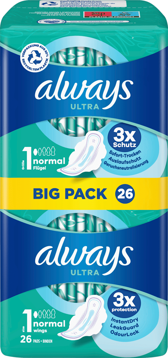 Ultra-Binden Normal mit Flügeln BigPack, 26 St