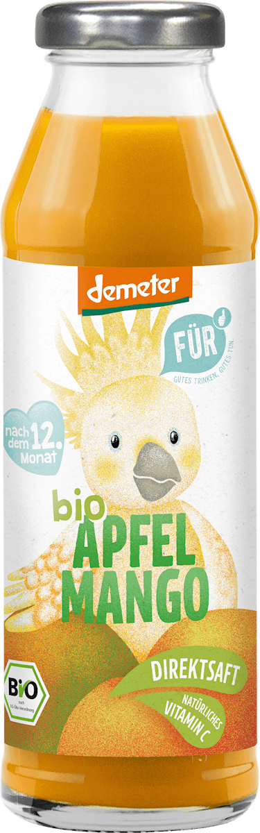 FÜR Saft Apfel Mango Direktsaft nach dem 12. Monat, demeter, 280 ml