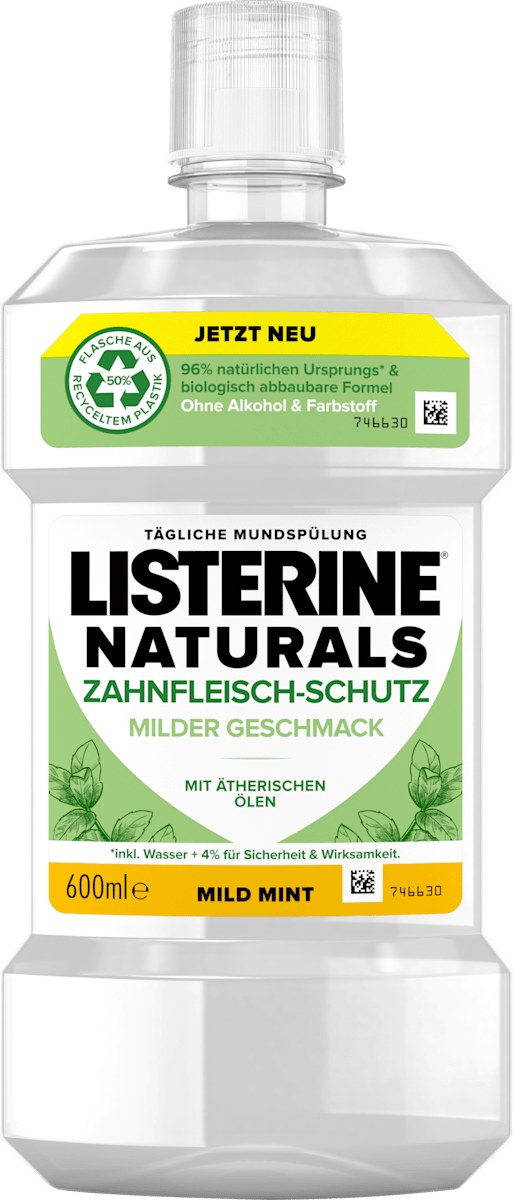 Listerine Mundspülung Naturals Zahnfleischschutz, fluoridfrei, 600 ml