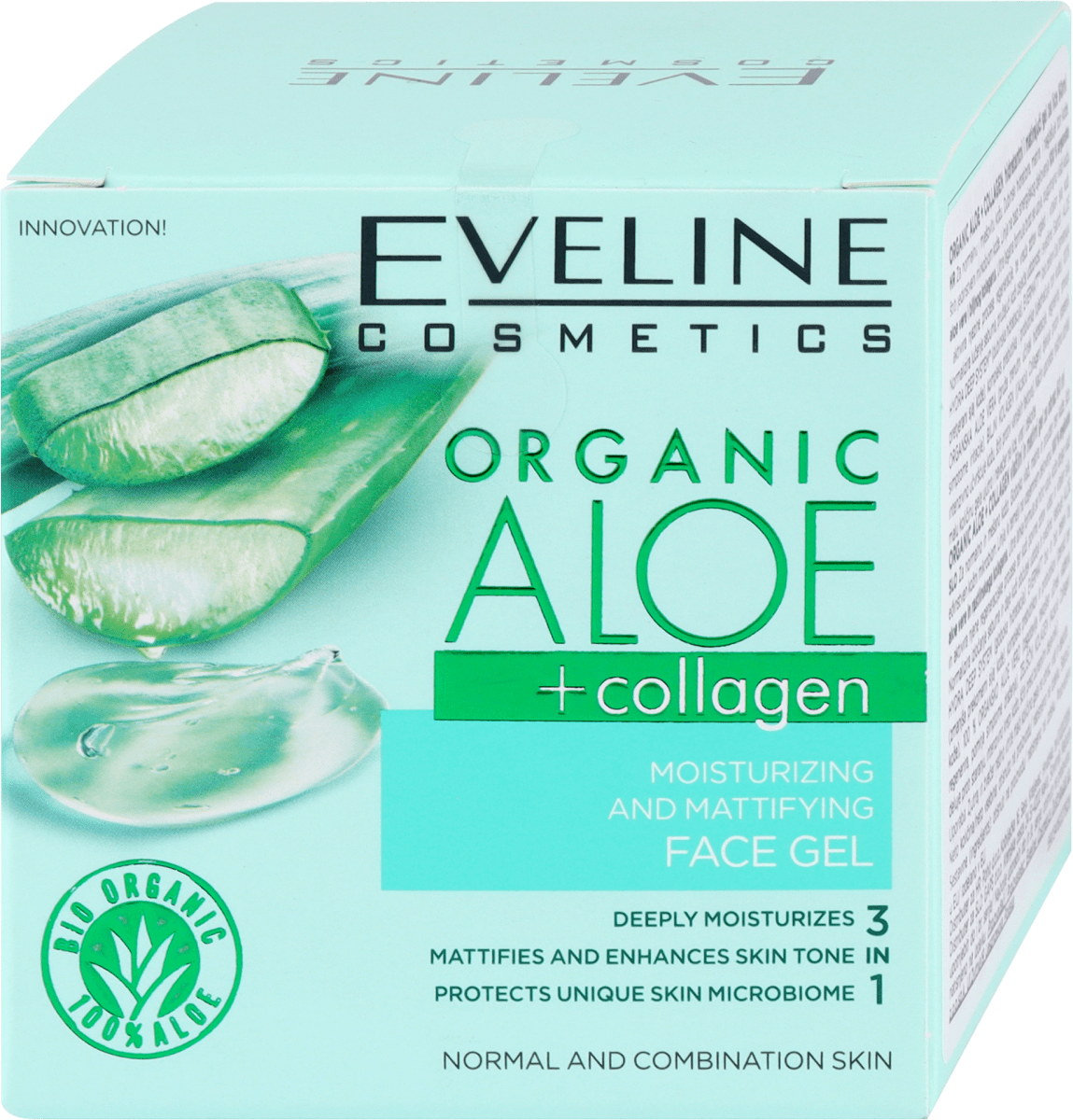 EVELINE COSMETICS Organic Aloe+collagen gel za lice, 50 ml | dm.hr