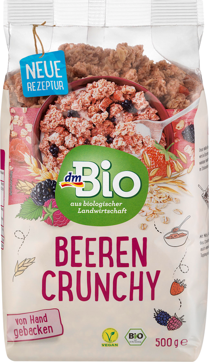 dmBio Био мюсли Beeren Crunchy, 500 g Пазарувай трайно изгодно онлайн
