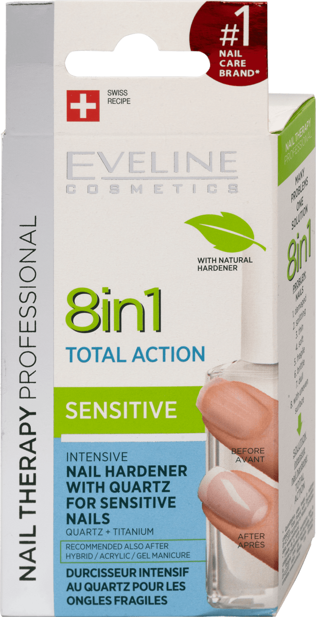 EVELINE COSMETICS 8 u 1 TOTAL ACTION SENSITIVE - lak za nokte, 12 ml ...