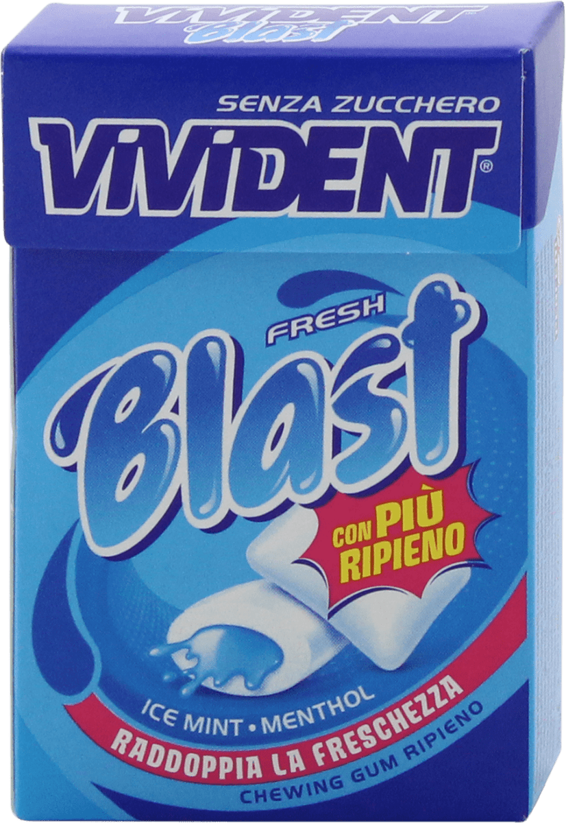 VIVIDENT Chewing gum senza zucchero gusto menta e mentolo, 30 g ...