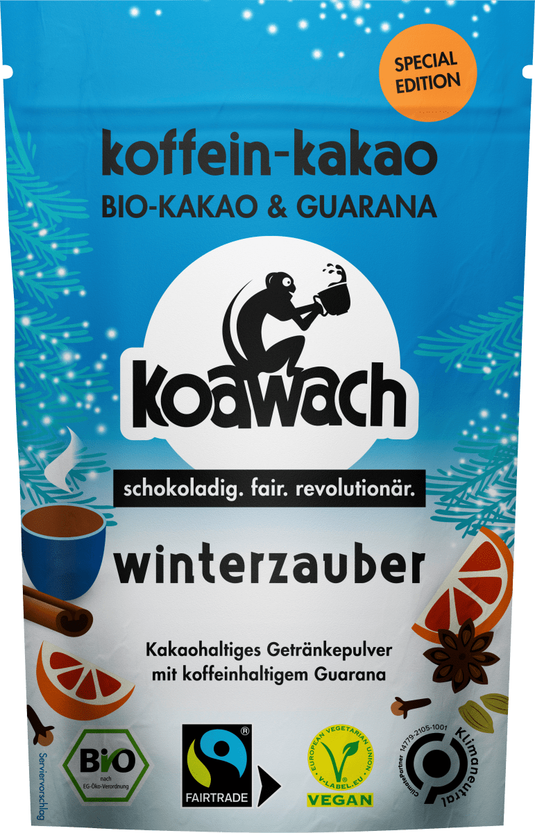 koawach Kakaopulver Winterzauber mit Guarana, Orange &amp; Zimt, 100 g ...