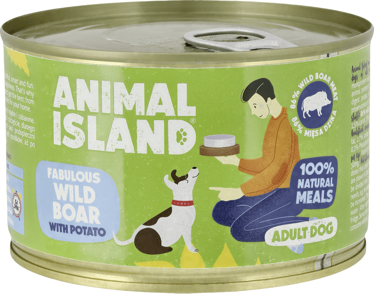 ANIMAL ISLAND Karma mokra dla psów, dziczyzna z ziemniakami, 410 g