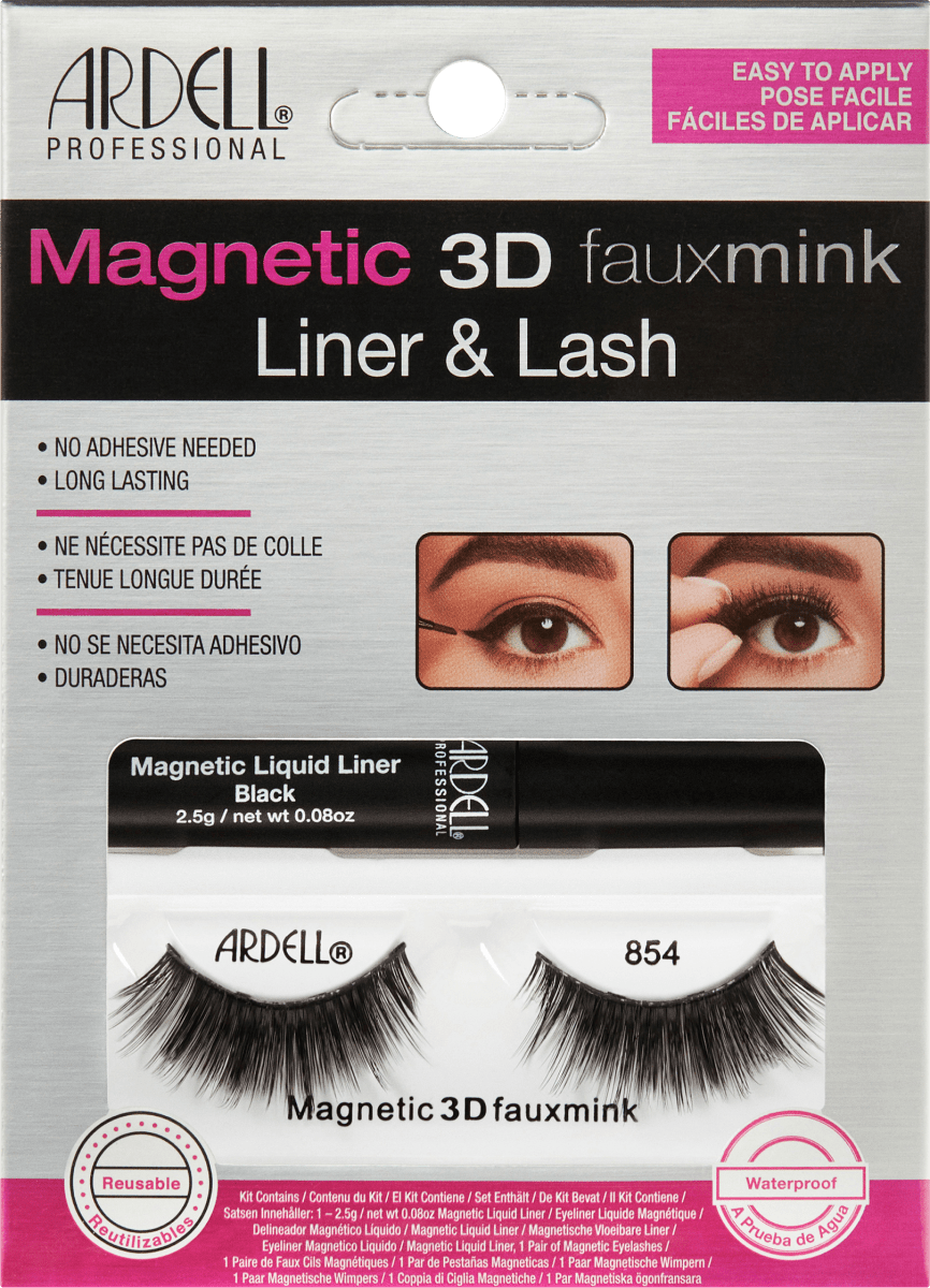 ARDELL Künstliche Magnetic 3D Fauxmink (1 Paar) + Eyeliner Liquid Magnetic Black, 1 St dauerhaft günstig online kaufen | dm.de
