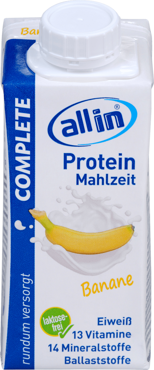 allin Complete Protein Mahlzeit Drink Banane, 200 ml dm.at
