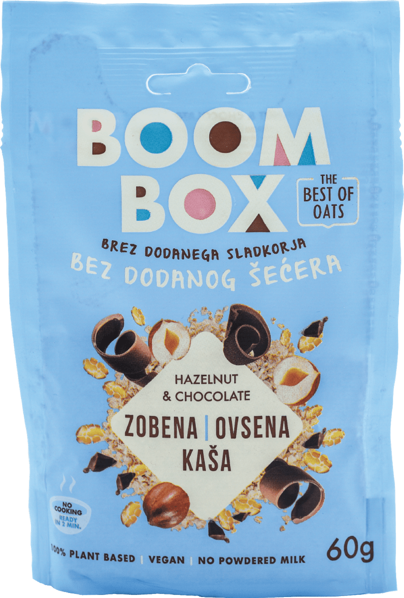 BOOM BOX Zobena kaša lješnjak i čokolada, 60 g kupujte online po