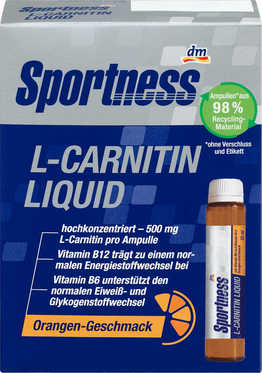 Sportness L-Carnitin Liquid, Orange-Geschmack, 7 Stück à 25 ml, 175 ml ...