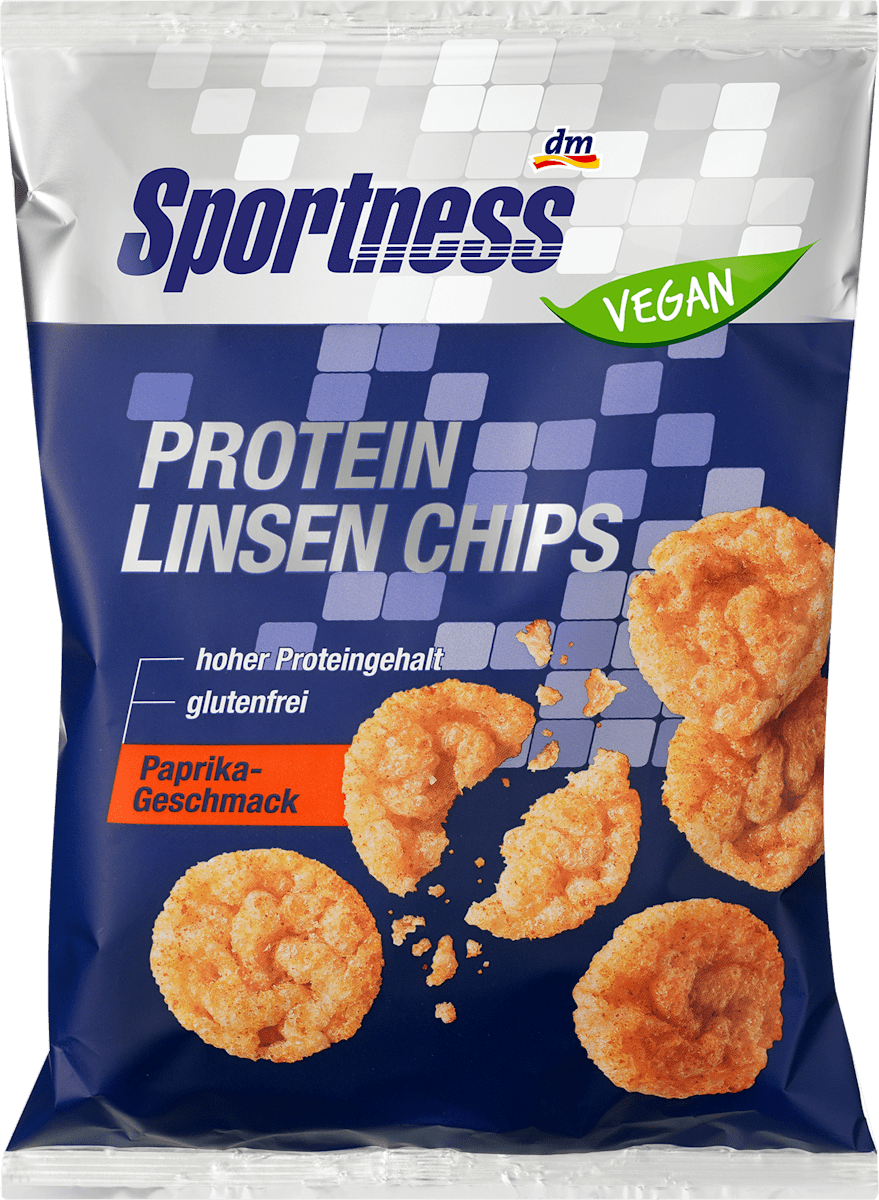 Sportness Protein Linsen Chips, PaprikaGeschmack, 40 g dauerhaft