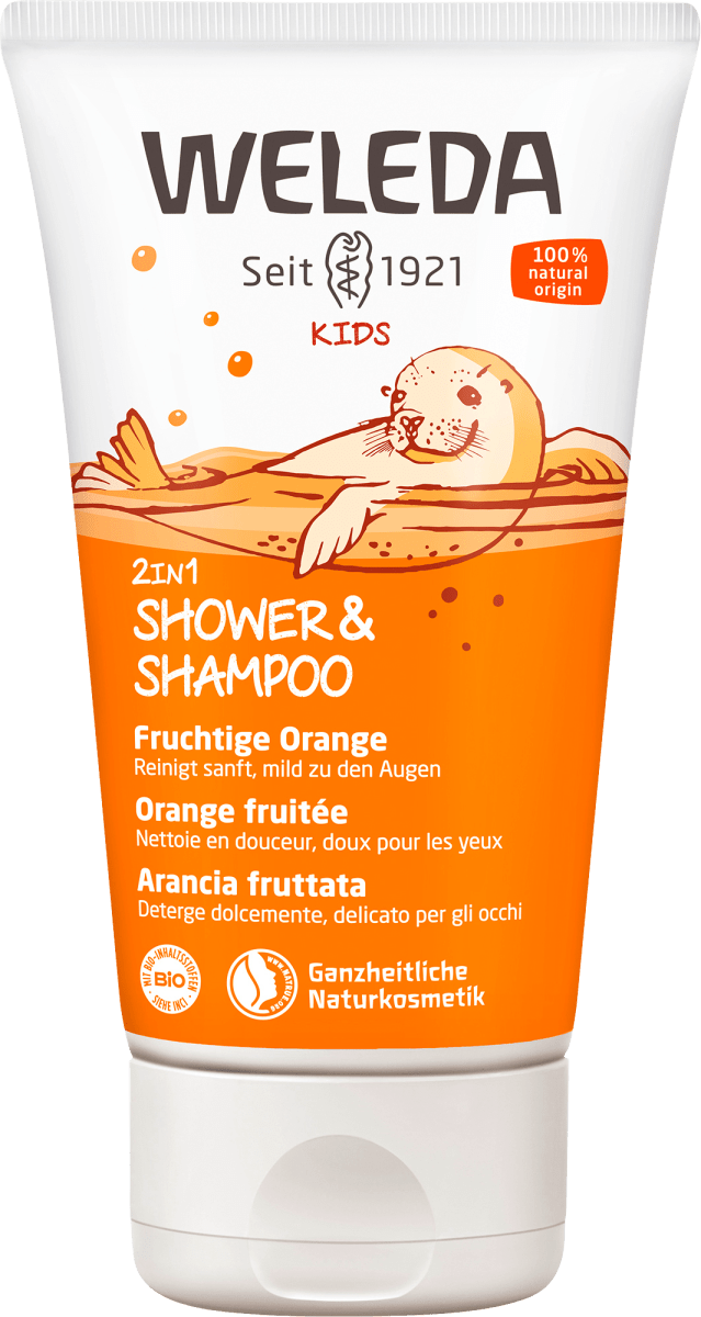 Kinder Shower & Shampoo 2in1 Fruchtige Orange, 150 ml