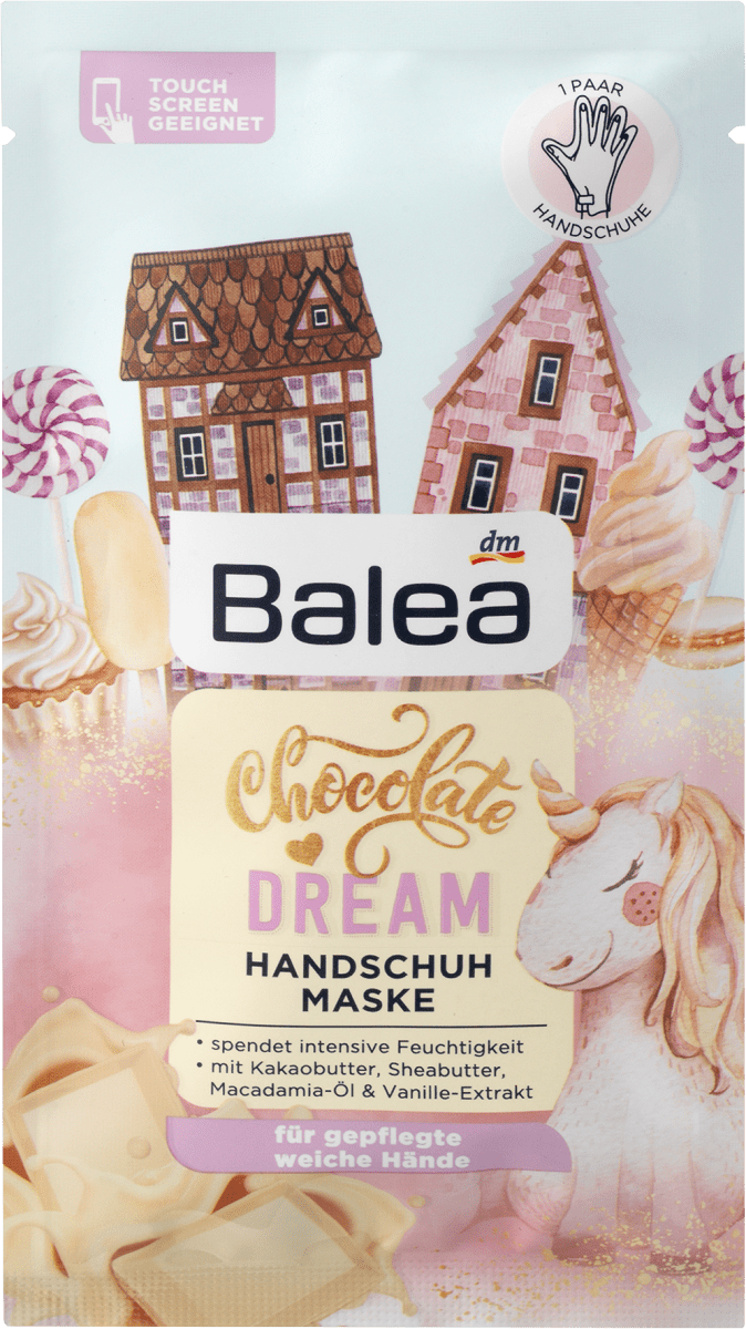 Balea Handmaske Chocolate Dream Weiße Schokolade, 2 St dauerhaft ...