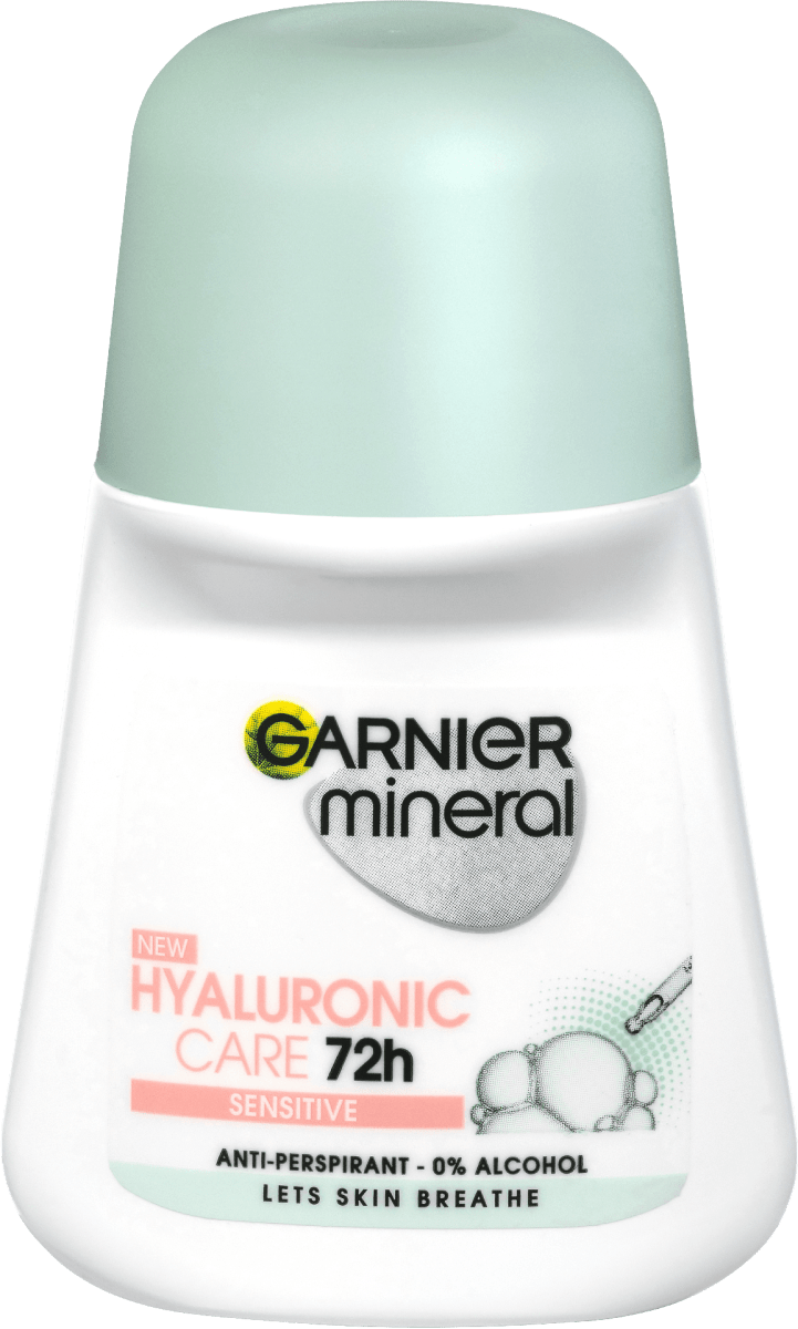 GARNIER mineral antiperspirant rollon Hyaluronic Care, 150 ml dm.cz