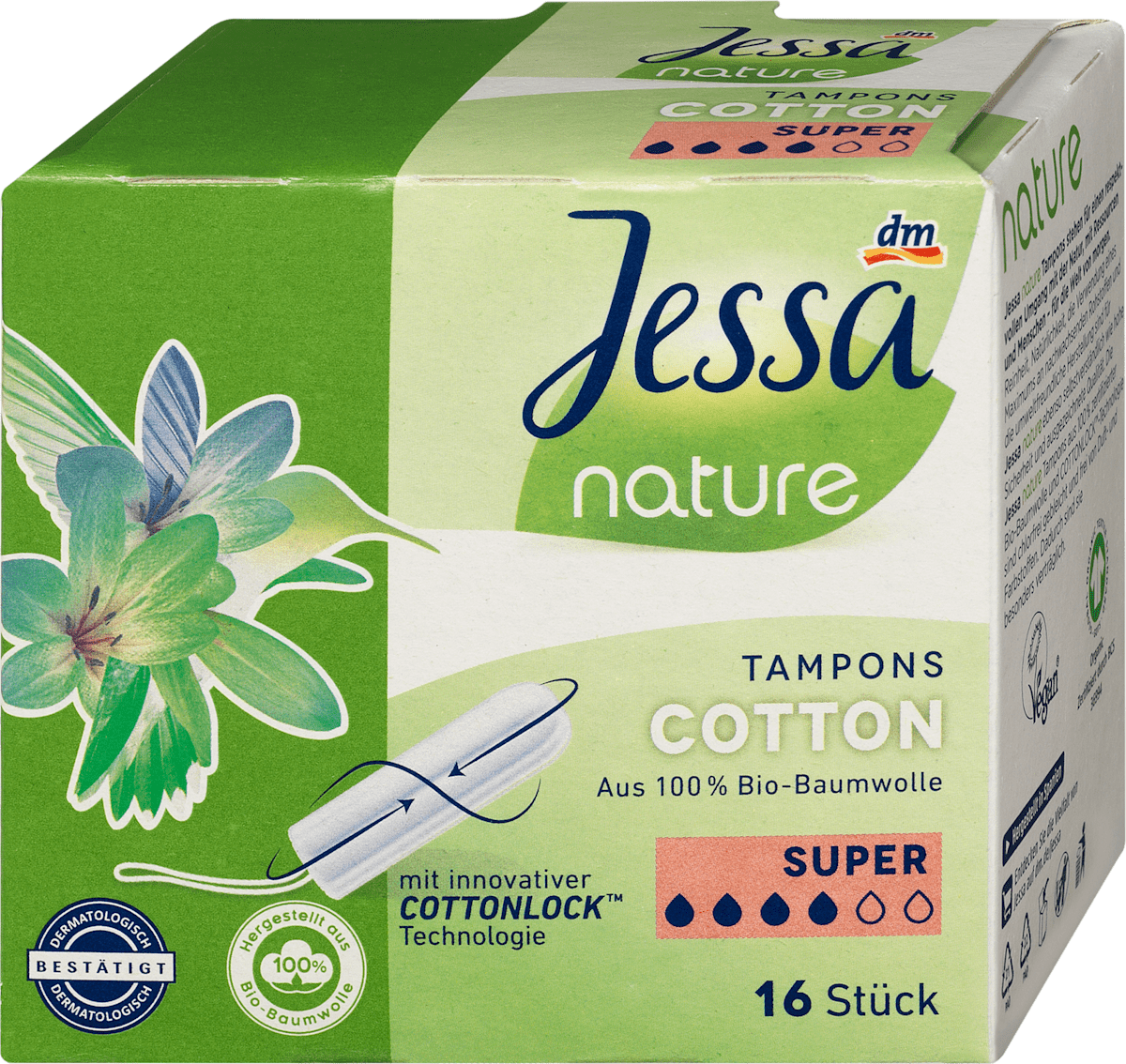 Jessa Tampons Cotton Super nature, 16 St dauerhaft günstig online