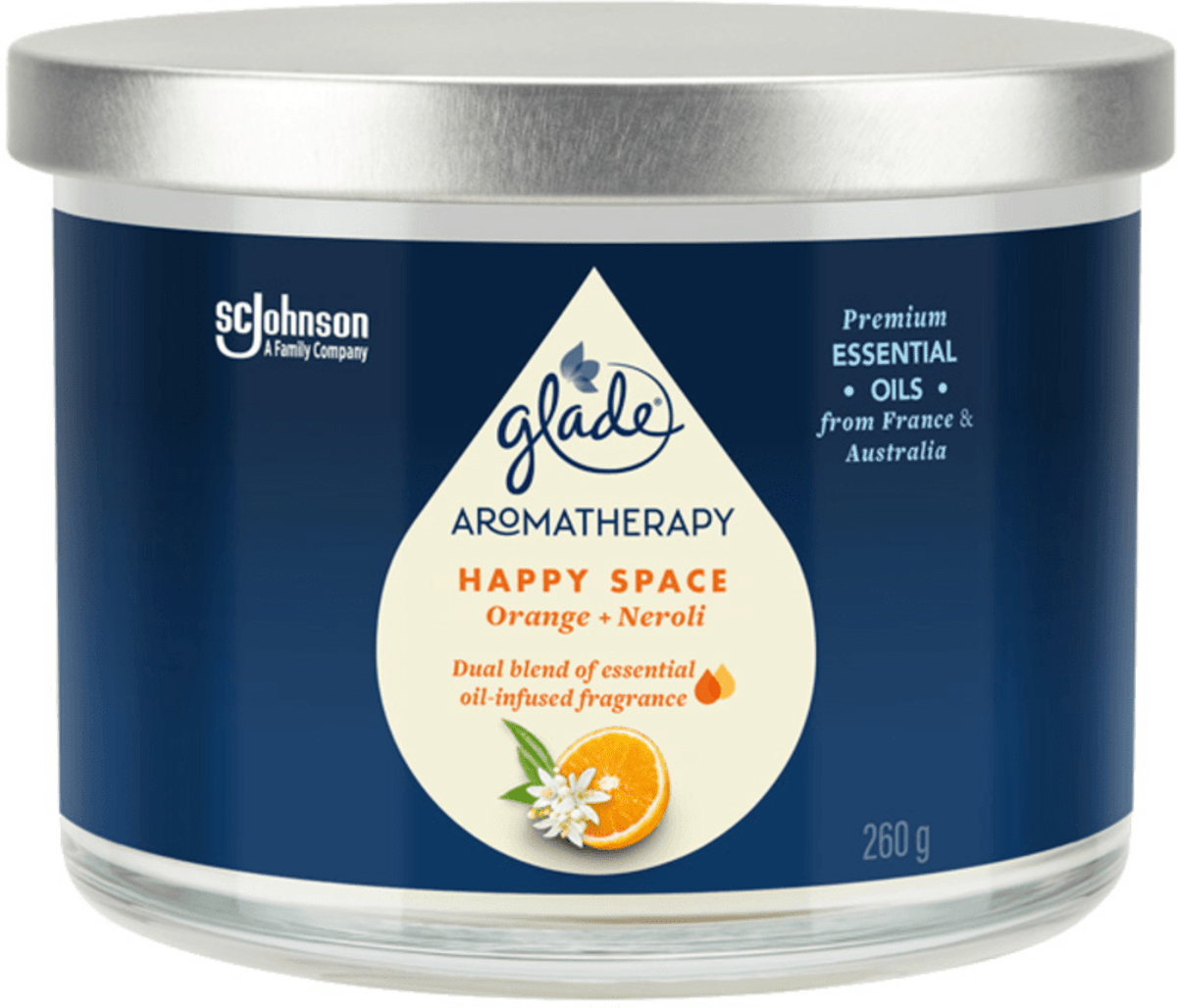 glade AROMATHERAPY Candela Pure Happiness Arancia e Neroli, 1 pz