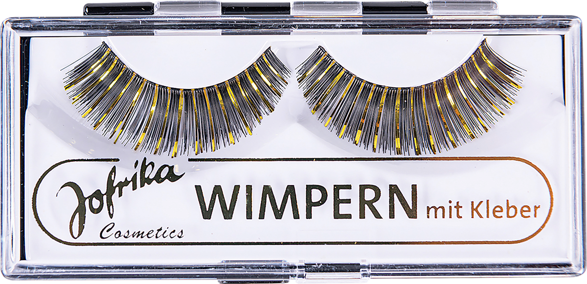 Eulenspiegel Künstliche Wimpern Mit Glitzer – Schwarz Gekreuzt, 1 Ml Kleber Inklusive | Für Karneval, Mottoparty & Verkleidung