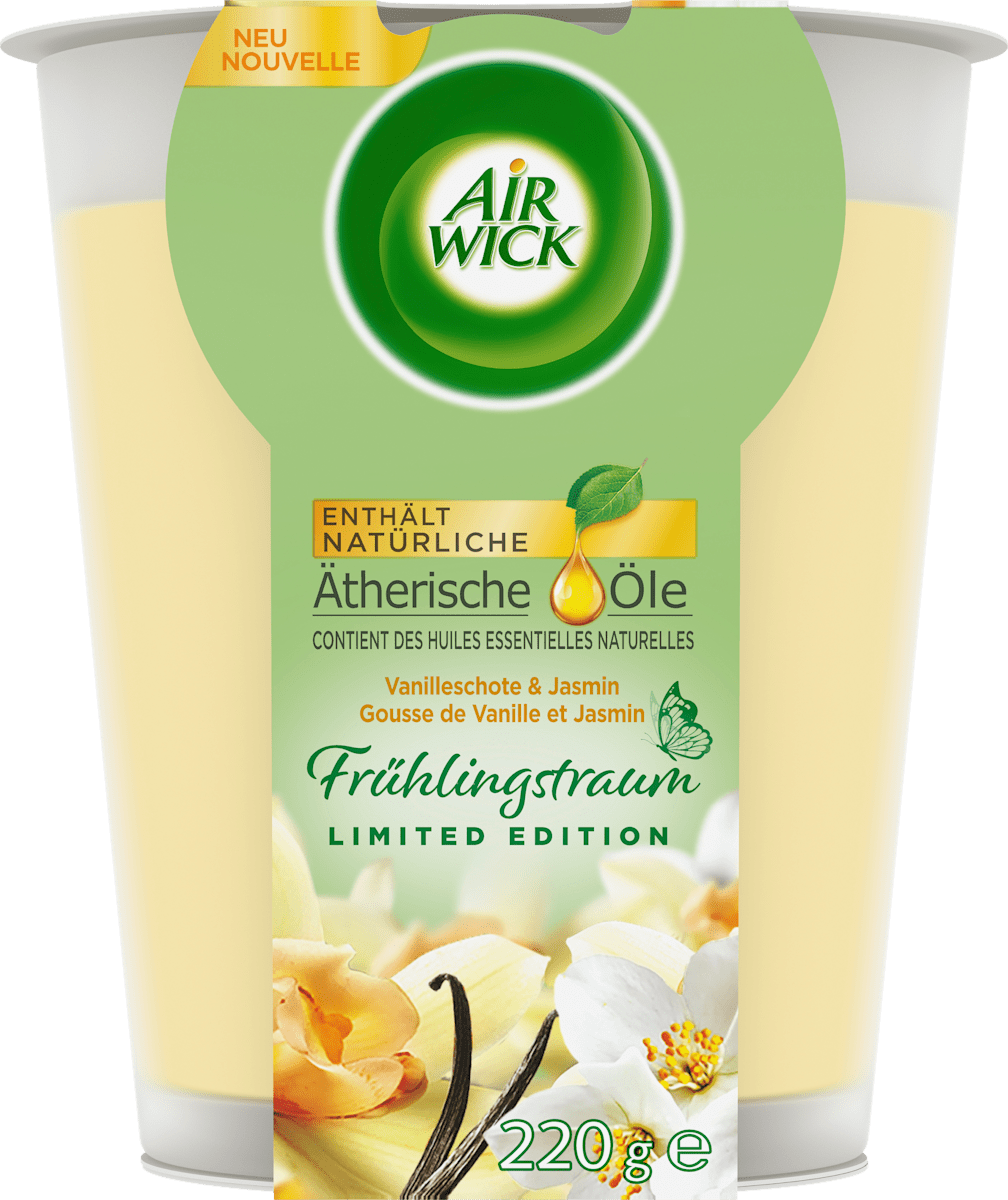 AirWick Duftkerze im Glas Frühlingstraum Vanilleschote & Jasmin 220 g