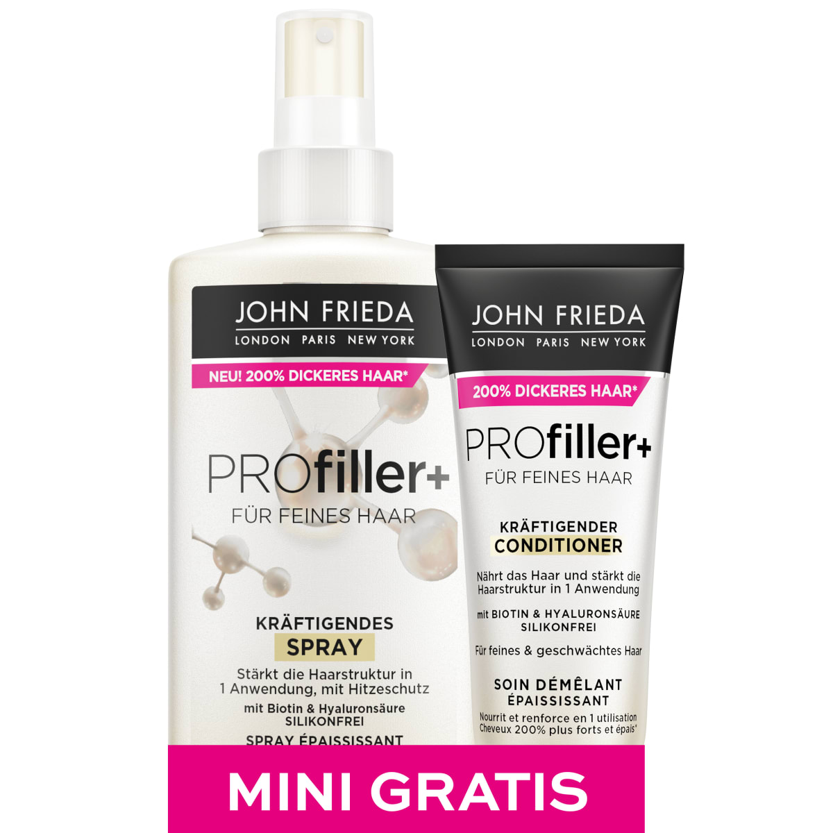 John Frieda PROfiller+ Kräftigendes Spray + gratis Conditioner, 250 ml