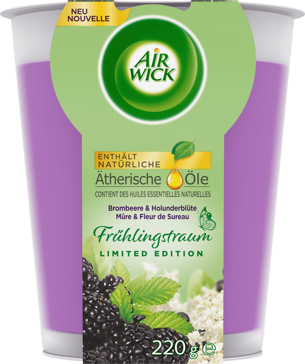 AirWick Duftkerze im Glas Brombeere & Holunderblüte 220 g, 1 St ...