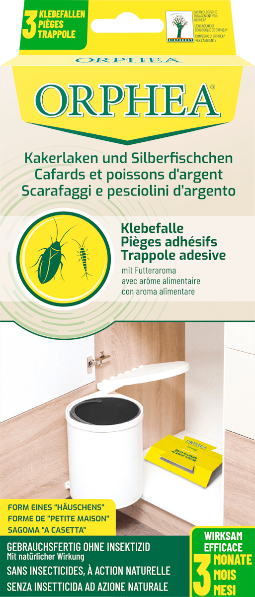 Orphea Ungeziefer Köderfalle Kakerlaken & Silberfischchen, 3 St