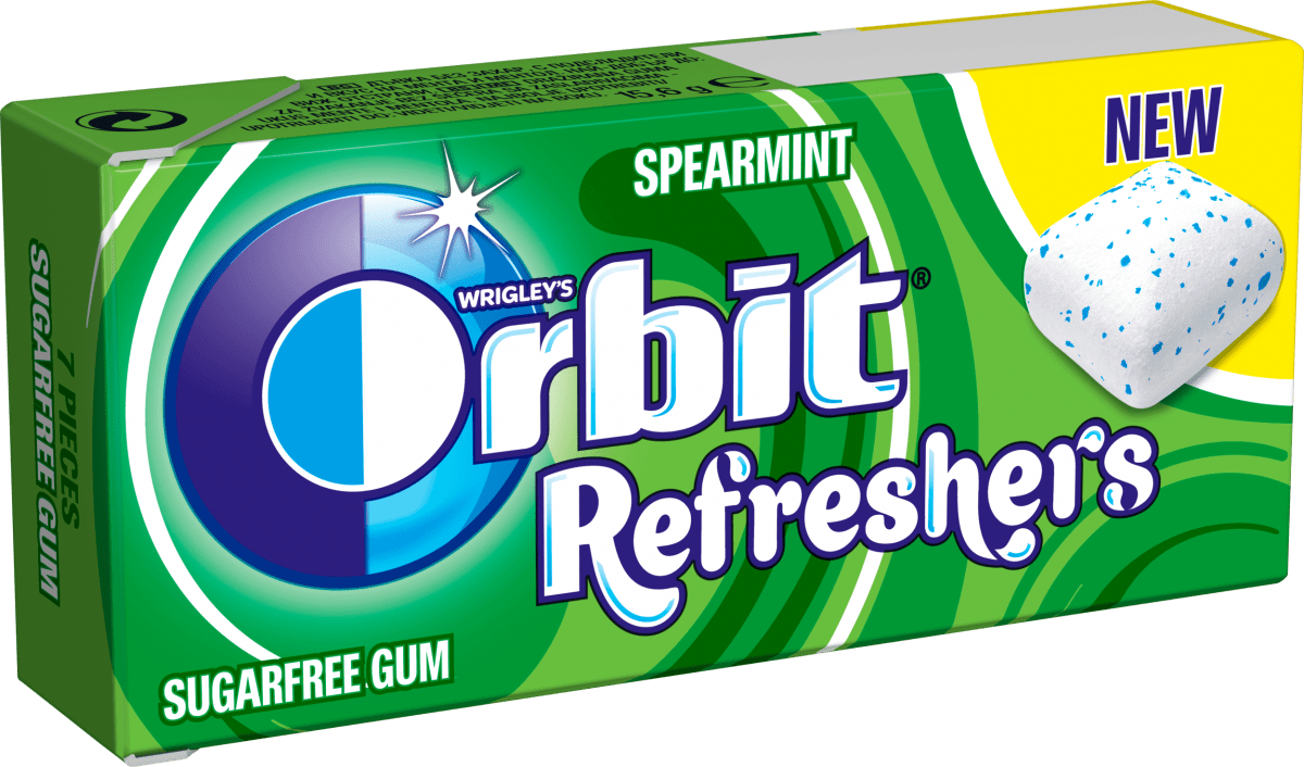 Orbit Дъвки на дражета с аромат на мента Spearmint, 7 бр. Пазарувай ...