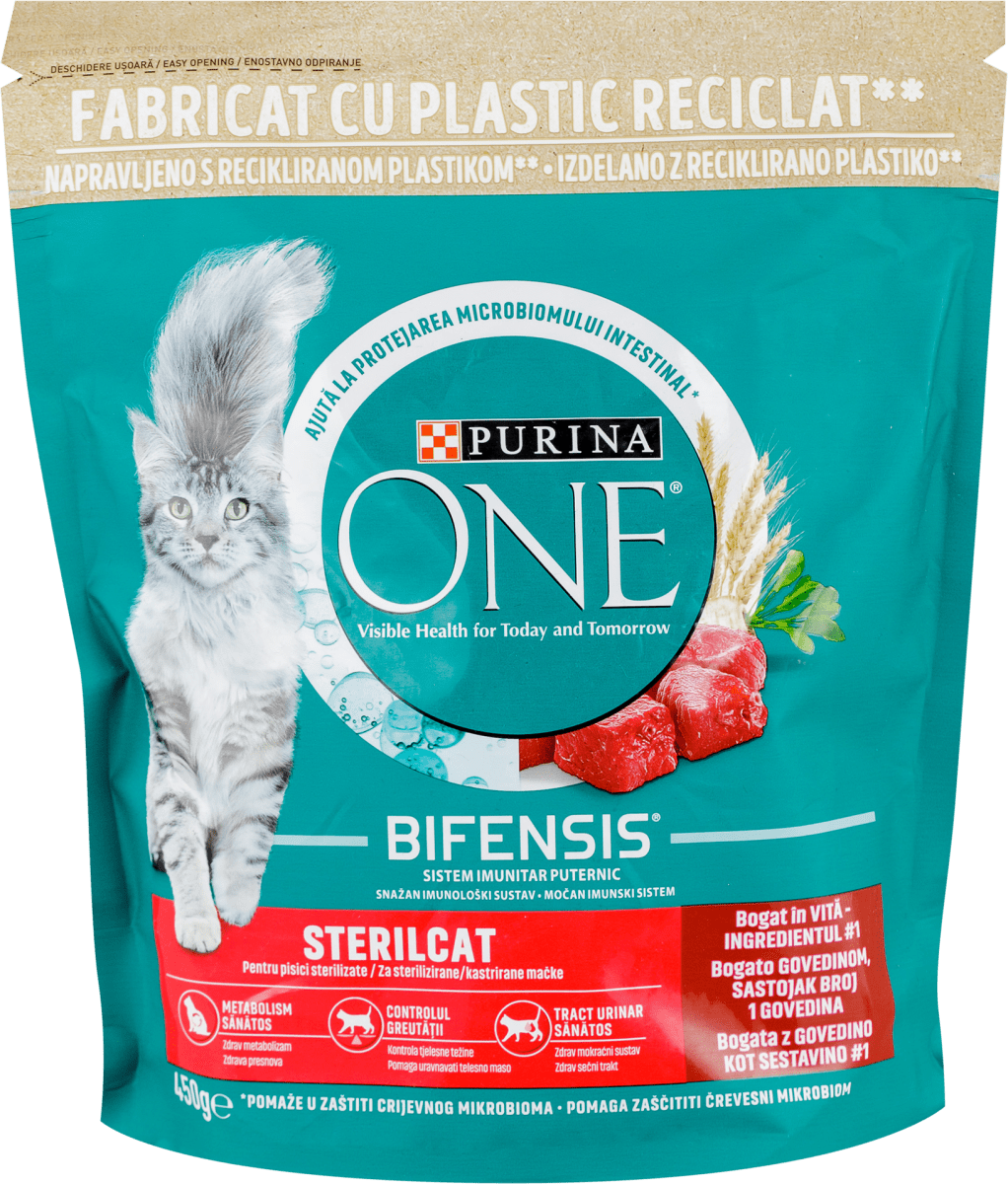 PURINA ONE STERILCAT kompletna hrana za mačke sa govedinom 450 g