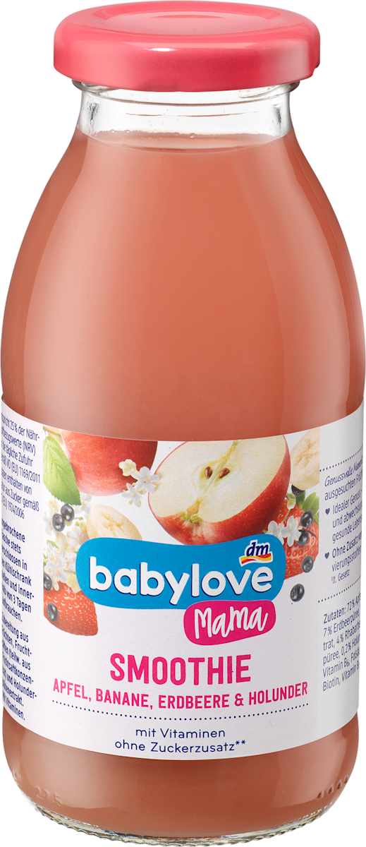 babylove mama Smoothie Apfel, Banane, Erdbeere &amp; Holunder, 250 ml ...