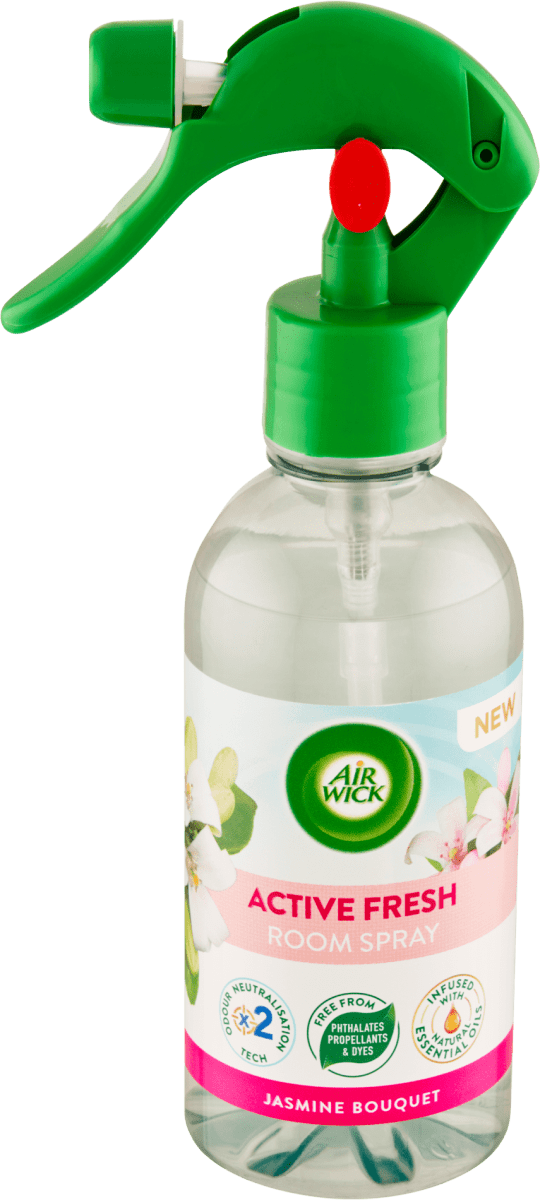 AIR WICK Active Fresh osvěžovač vzduchu ve spreji Jasmínové květy, 237 ml dm.cz