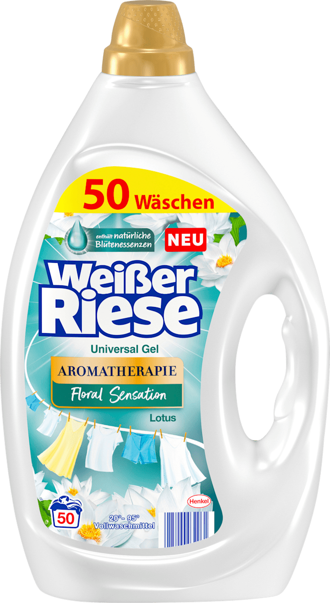 Weißer Riese Vollwaschmittel Gel Aromatherapie Lotus & Mandelöl, 50 Wl dauerhaft günstig online