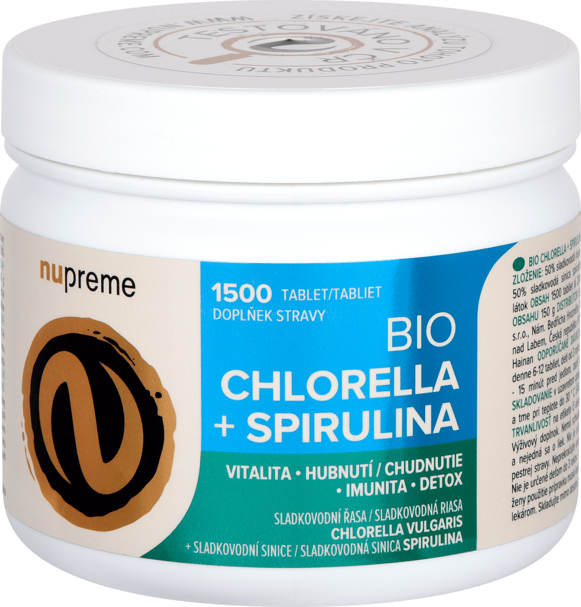 nupreme bio Chlorella + Spirulina, 300 g dm.cz