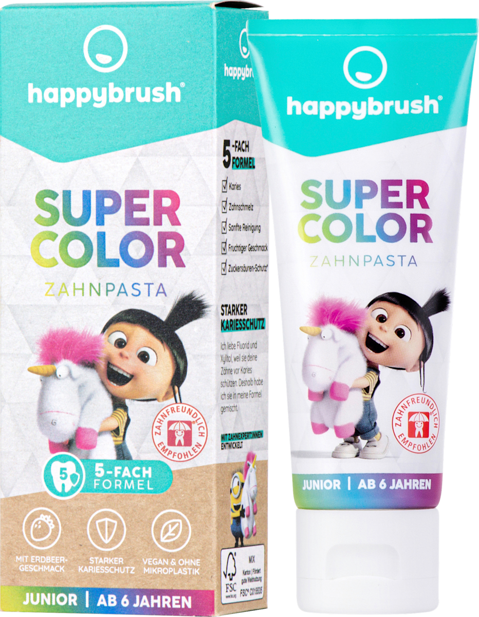 Zahnpasta Kinder Super Color Rundumschutz Erdbeere, 75 ml