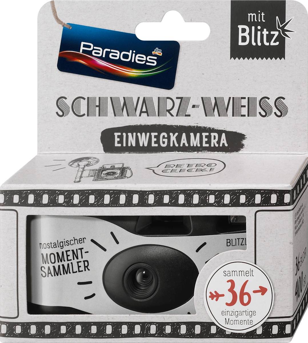Paradies SchwarzWeiß Einwegkamera, 1 St dm.at