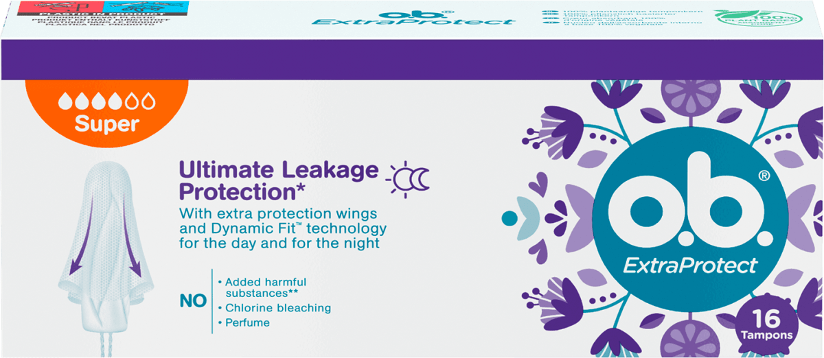 o.b. ExtraProtect Tampons Super, 16 St dm.at