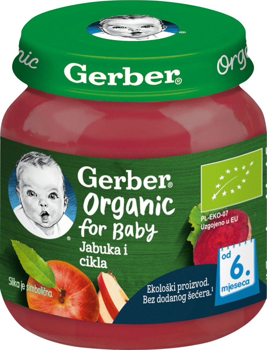Gerber Organic EKO kašica jabuka i cikla, 125 g dm.hr
