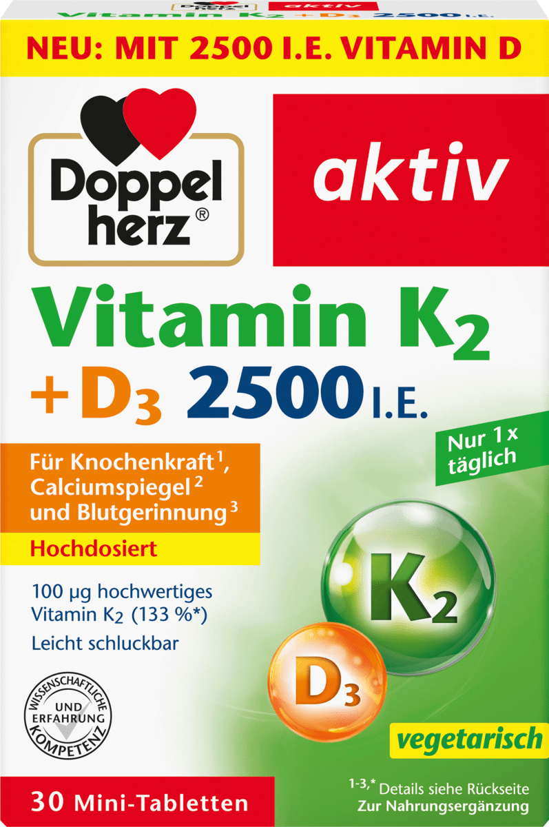 Vitamin K2 + D3 2500 I.E. Tabletten 30 St, 13,1 g