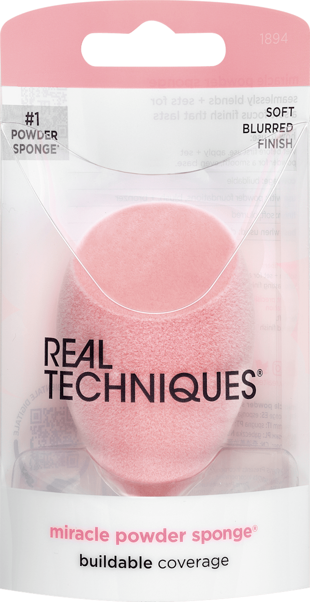 Real Techniques Make-up Schwamm & Setting Pinsel Set – Für Foundation, Puder & Highlighter, Synthetische Borsten