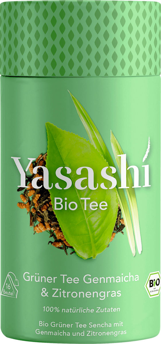 Yasashi Grüner Tee Genmaicha, Zitronengras (16 Beutel), 28 g dauerhaft ...