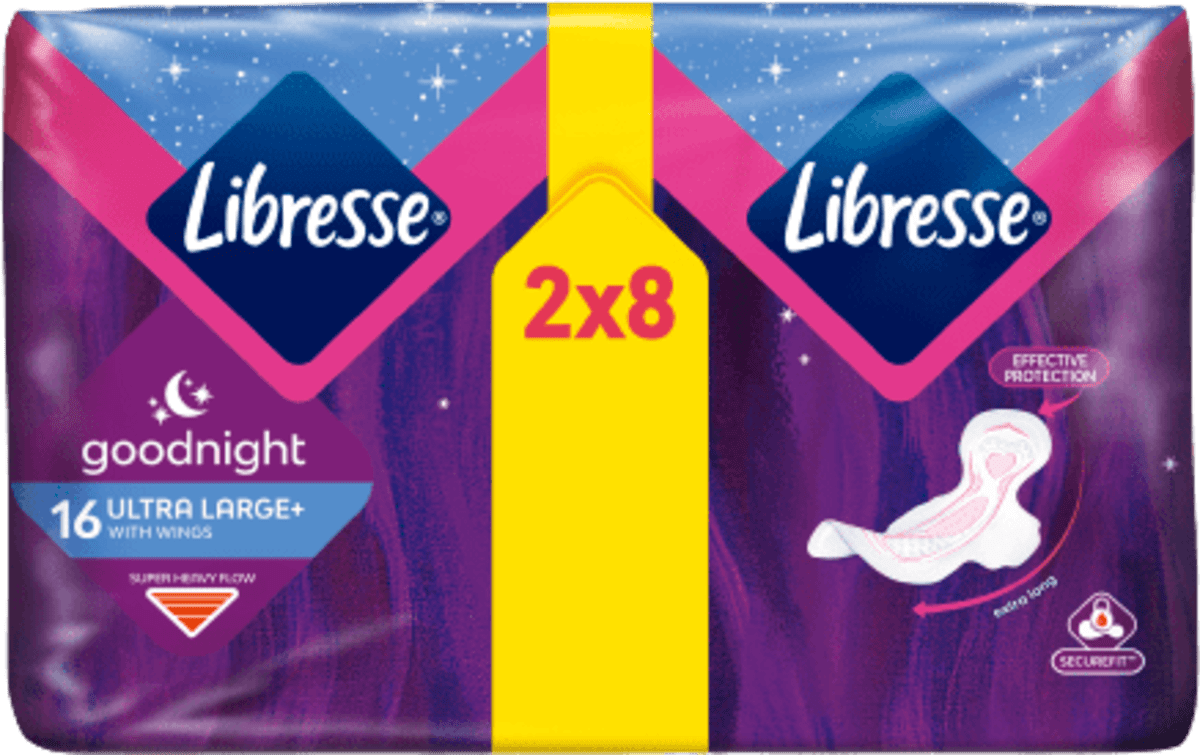 Libresse Дамски превръзки Ultra Large goodnight, 16 бр. Пазарувай ...