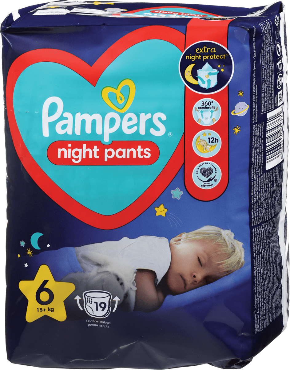 Pampers Гащички Night Pants 6 (15+ кг), 19 бр. Пазарувай трайно изгодно ...