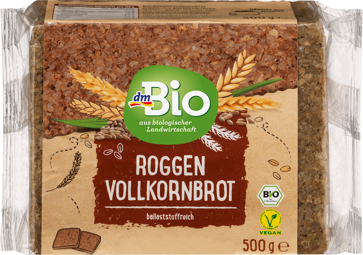 dmBio Brot, Roggen Vollkorn, 500 g dauerhaft günstig online kaufen | dm.de
