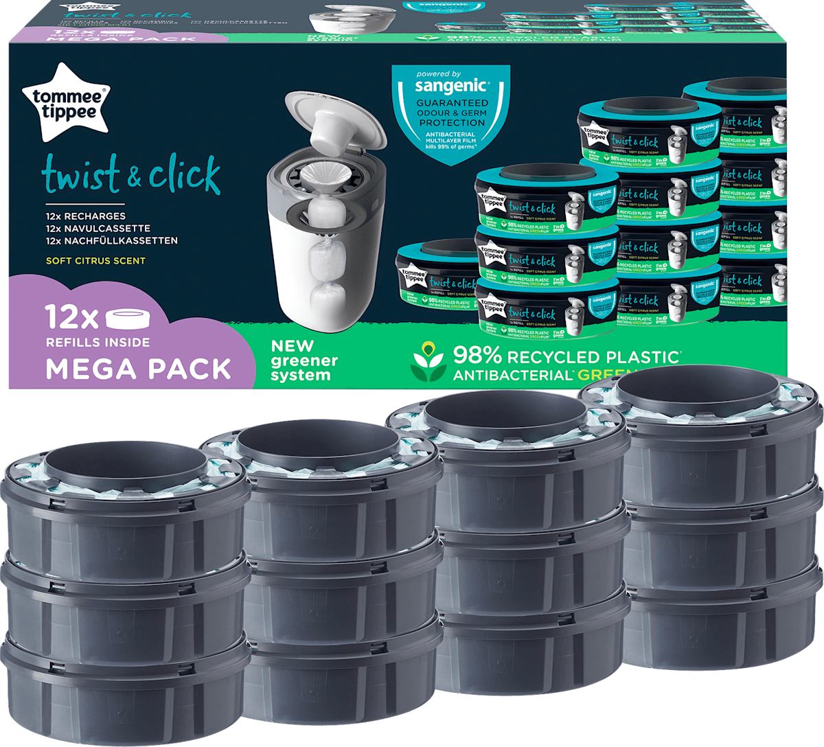 10 Windeleimer Nachfüllkassetten - 6.5m Geruchsdichte Folie Für Tommee Tippee