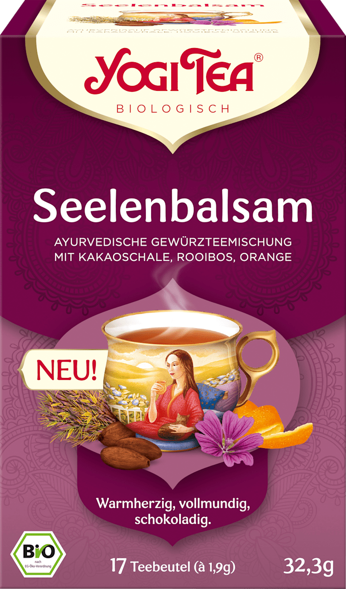 YOGI TEA Gewürztee "Seelenbalsam" mit Kakaoschale, Rooibos, Orange (17