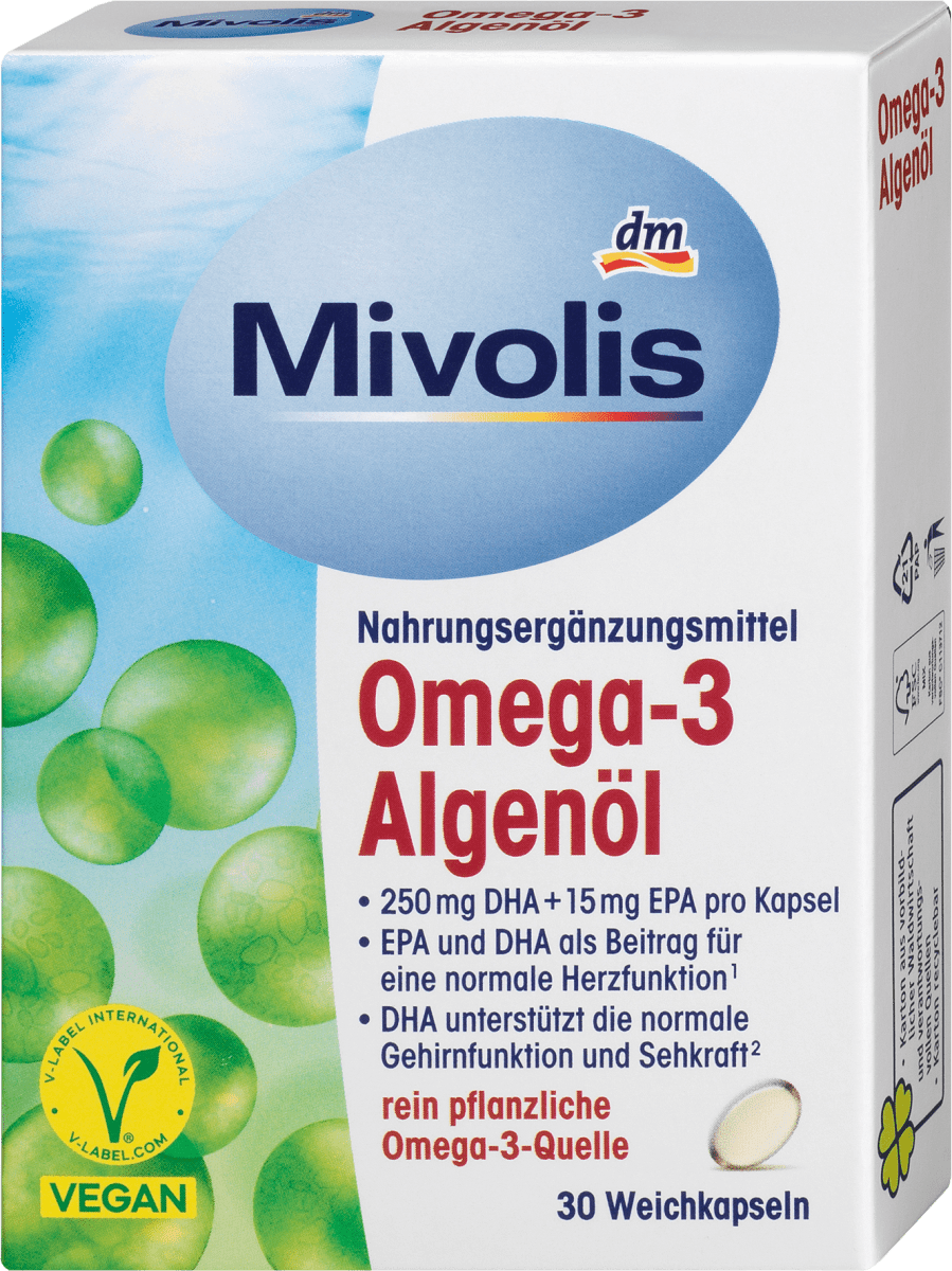 Omega-3 Algenöl, 30 Kapseln, 30 St